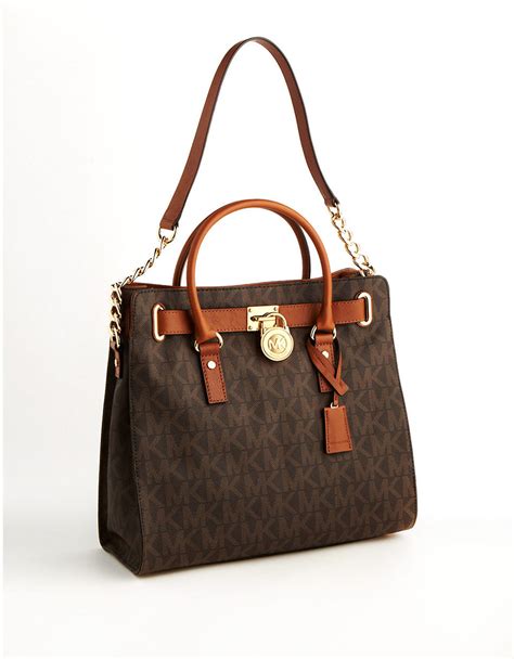 Michael Kors Hamilton LG EW Tote Chocolate Python Leather